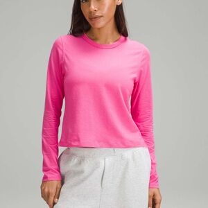 Lululemon Classic Cotton Blend Long Sleeve Top Ripened Raspberry